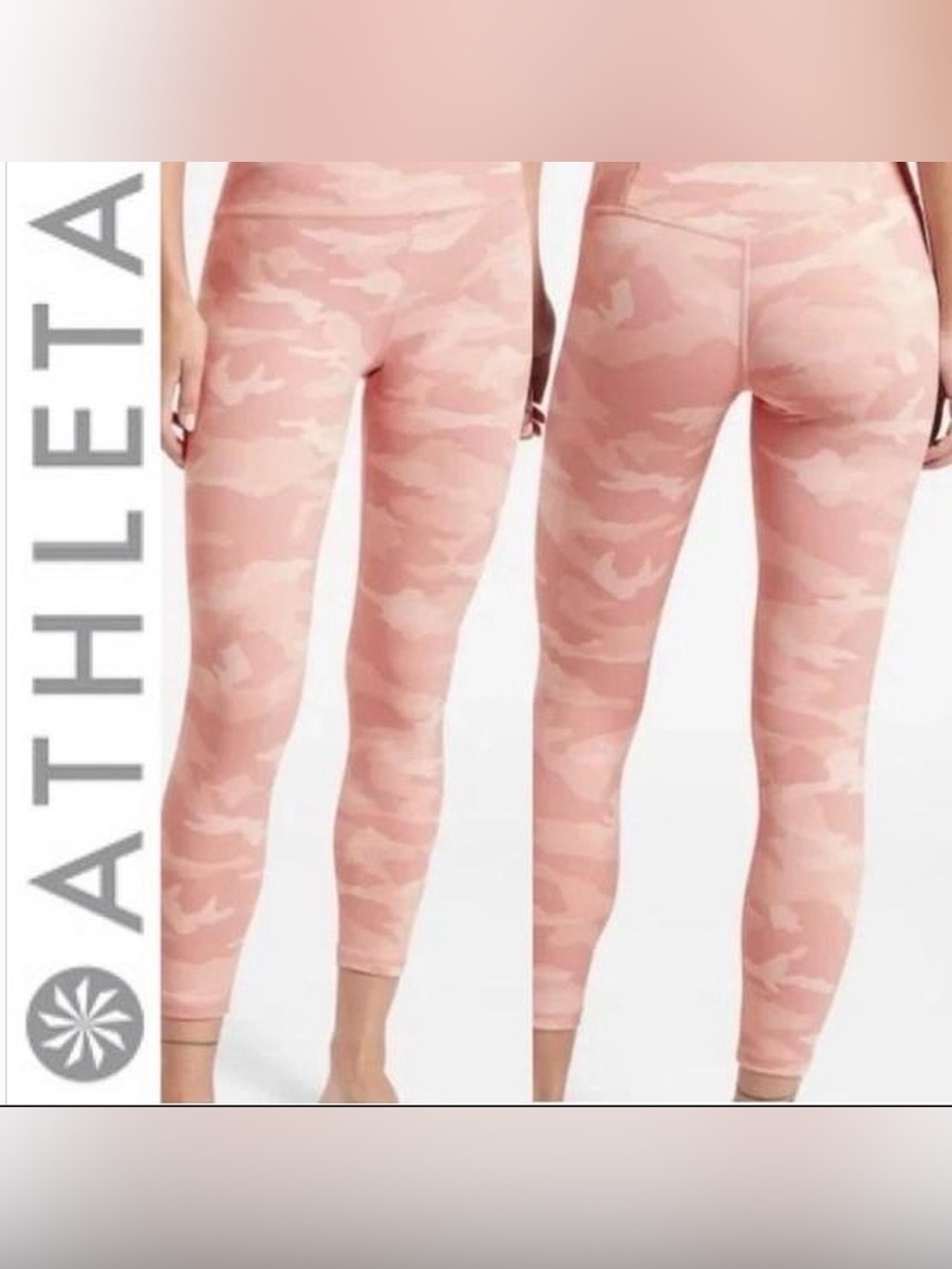 Athleta Elation Ultra High Rise 7/8 Leggings Size 1X Pink Camo EUC